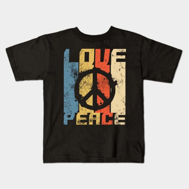 'Peace Freedom Love' Cool Hippie Peace Retro Gift Kids T-Shirt by ourwackyhome